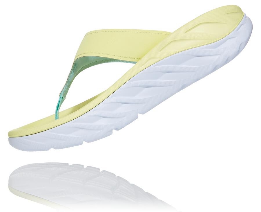 Hoka One One Sandals Womens Yellow/White - ORA Recovery Flip - 68947ZCIU